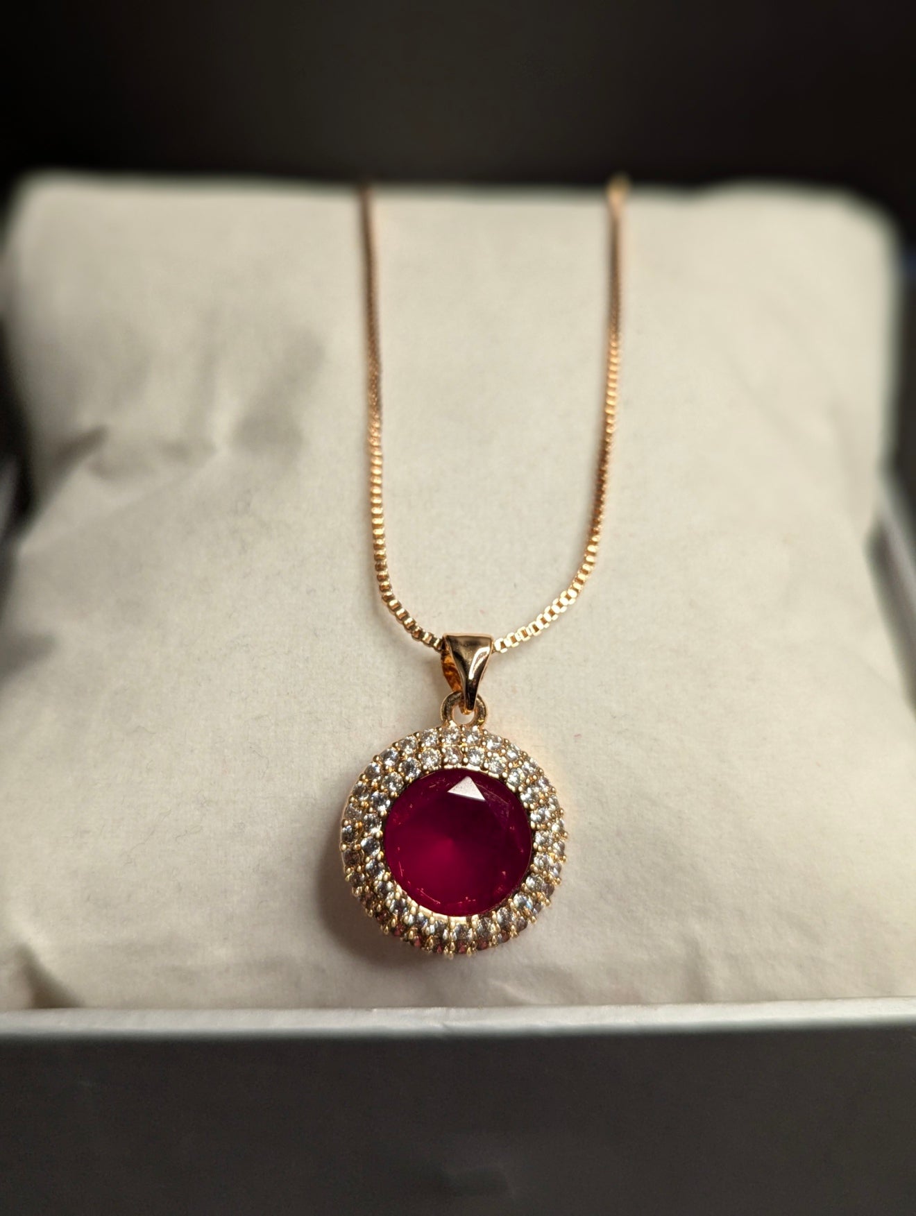 Red Gemstone Fashion Necklace