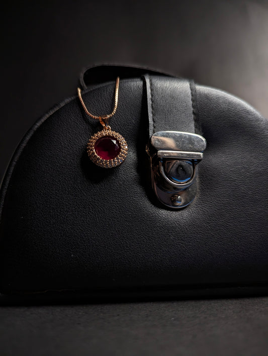 Red Gemstone Fashion Necklace